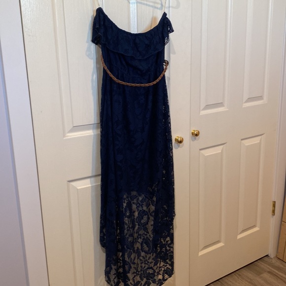Trixxi strapless medium length in front and long in the back sun dress. - Picture 3 of 4